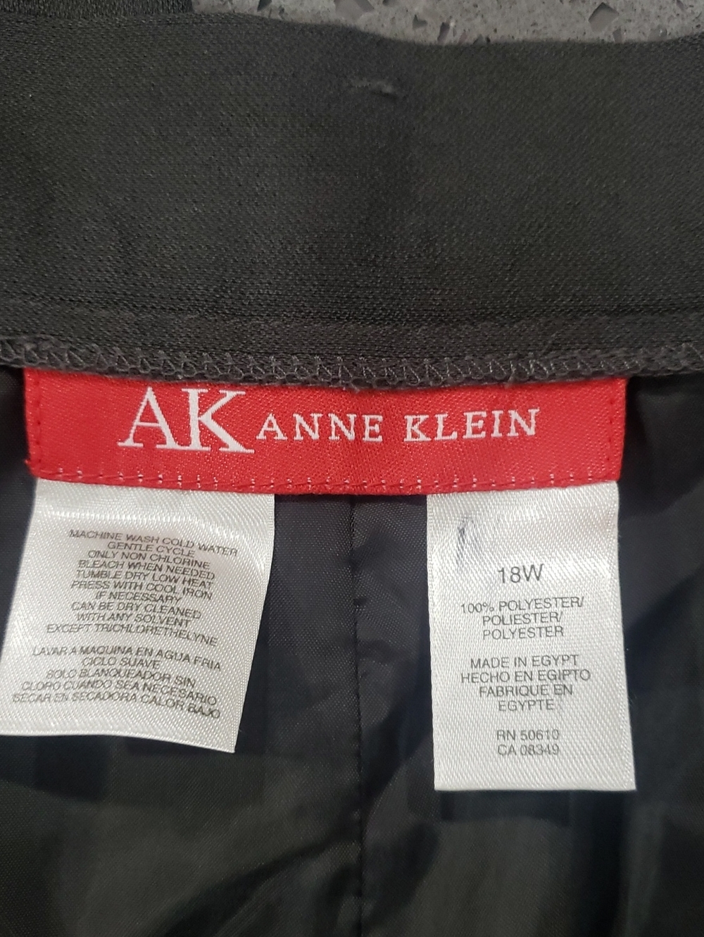 AK Anne Klein Fully Lined Women's Dark Gray Trousers, 18W - Picture 6 of 16